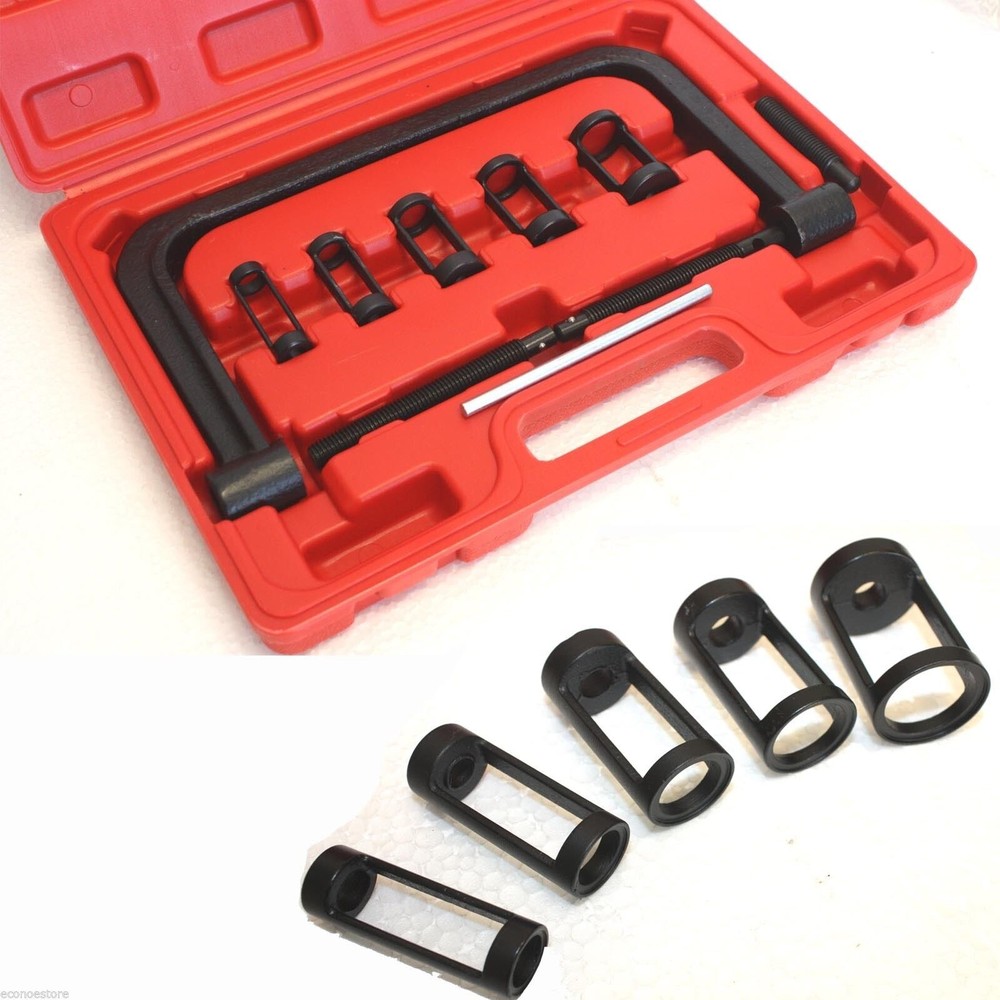 5 Size Valve Spring Compressor Pusher Adapters & Solid C-Clamp Removal Kit  ATV