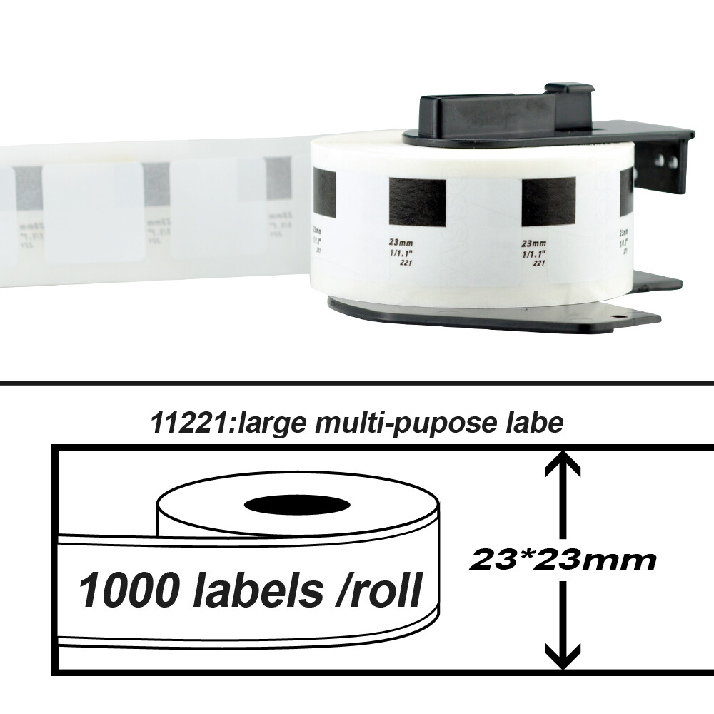 2X Brother Compatible DK11221 DK-11221 Printer Label Continues Roll White
