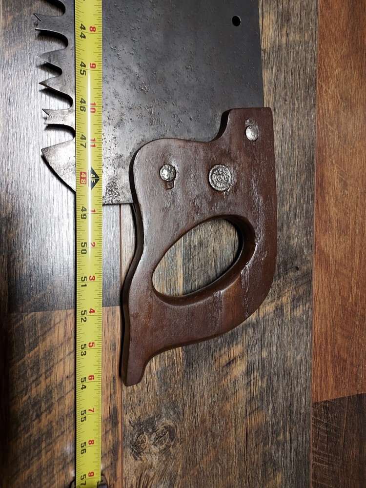 WARRANTED SUPERIOR 48 " LOGGING SAW WITH HOLES FOR ADDITIONAL HANDLE SHARP USED