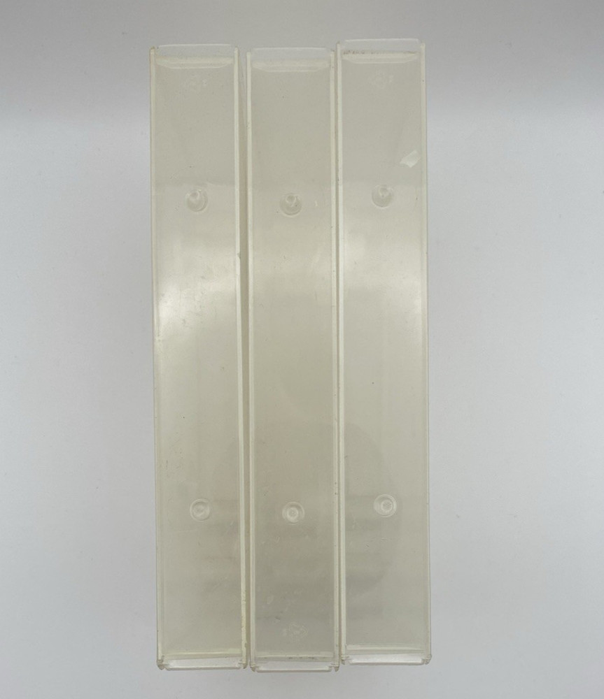 3 clear polypropylene VHS tape cases clam shell cases