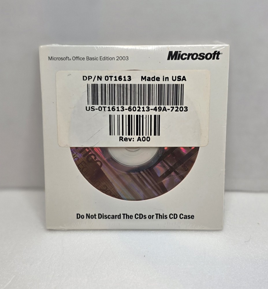 Microsoft Office Basic Edition 2003  CD With Product Key Dell  New Free Shipping