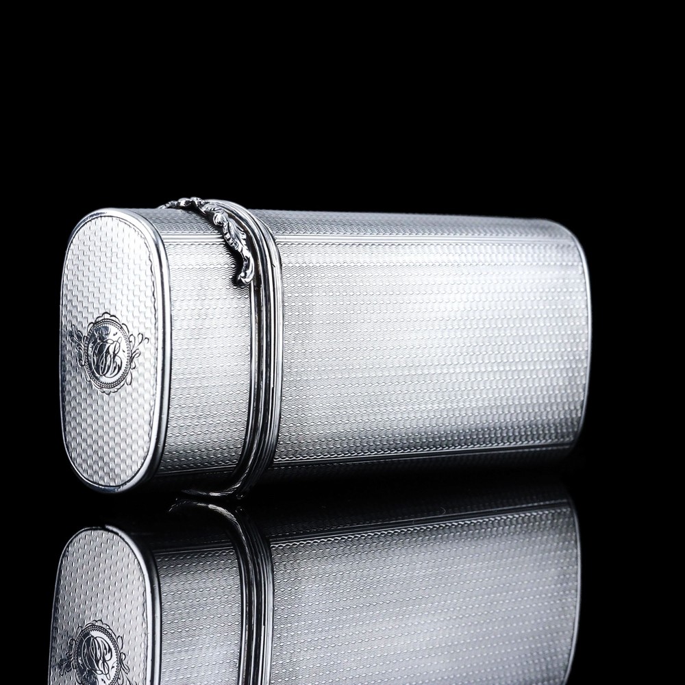 Antique Georgian Solid Silver Cigar/Cheroot Case Engine Turned - Edward Edwards