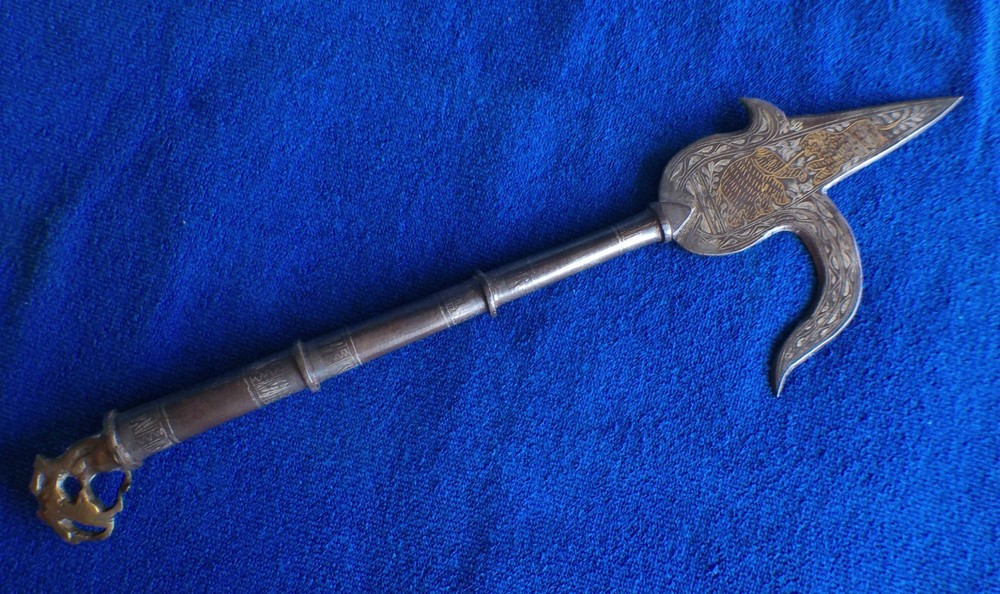 MUGHAL INDIAN ISLAMIC WARRIOR'S INLAID "ANKUS" ELEPHANT GOAD