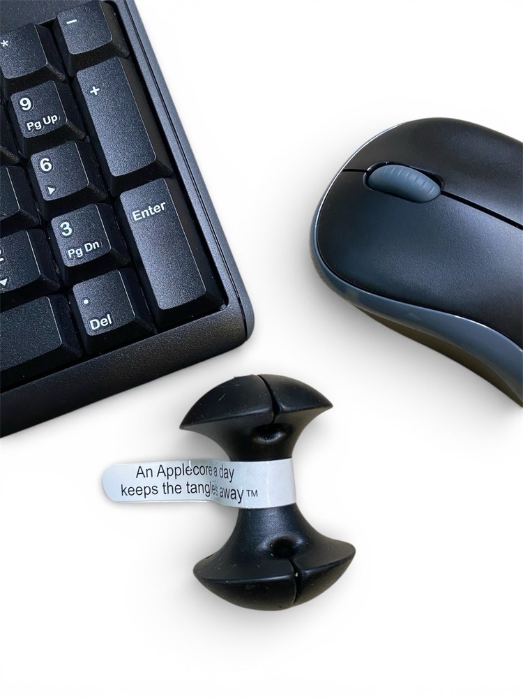 AppleCore Cable Organizer Bundle Black Magic 3 Medium 1 Small Cord Winder Keeper