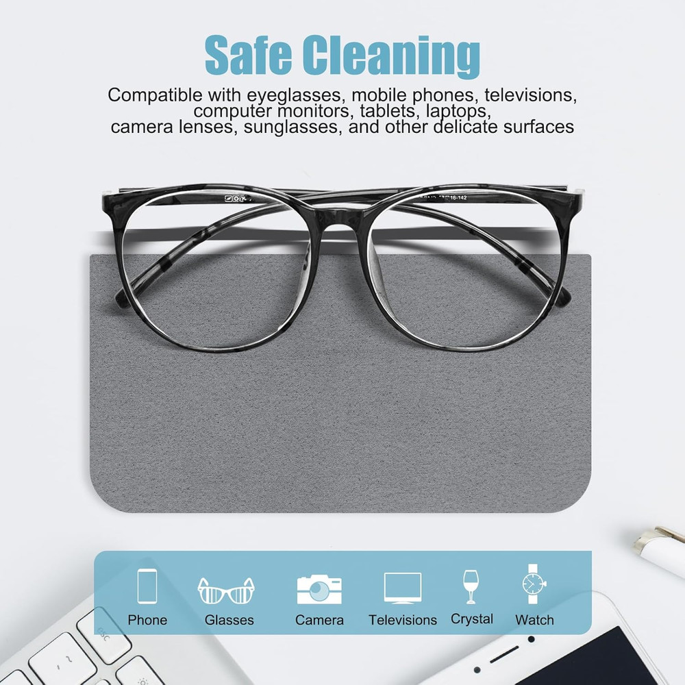 15 Pack Microfiber Cleaning Cloths for Electronics, Camera Lenses, Eyeglasses, C
