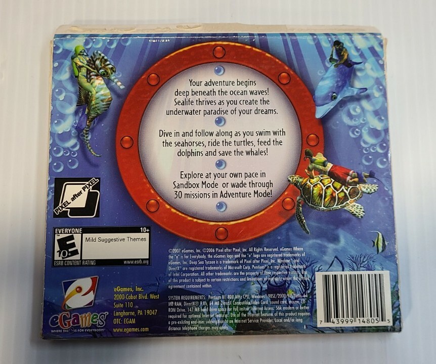 Deep Sea Tycoon Diver's Paradise 2006 PC CD-ROM - Strategy Game Tested