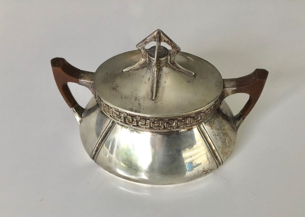 Art Deco antique German 800 solid silver sugar box