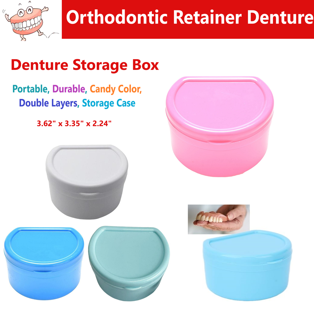 Dental Denture Case - 3' Deep, Round Curve Denture Box, Deep Retainer Box, 1 Ea