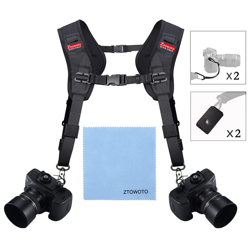 Double Shoulder Strap Harness Quick Release Adjustable Dual Tether Strap for ...