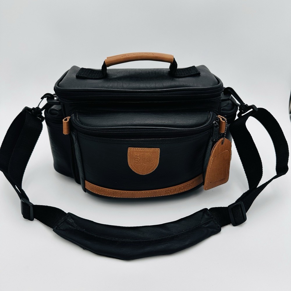 Solidex Performance Video Leather Camera Camcorder Bag Large 5 zippered pockets