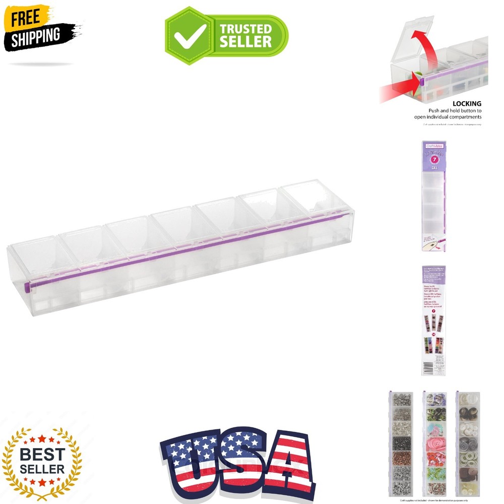 Compact Craft Organizer with 7 Locking Compartments for Secure Supply Management