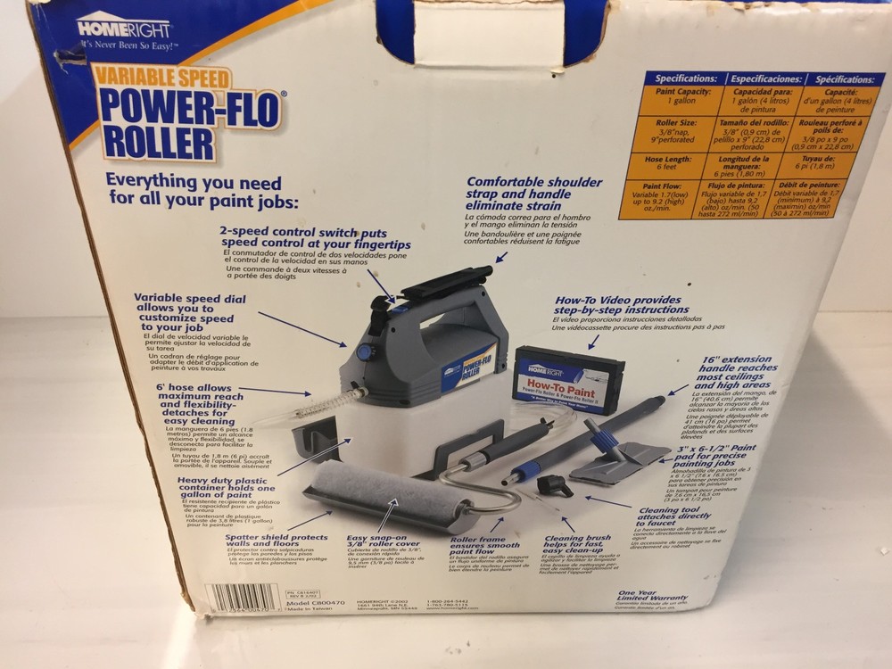 HomeRight Power-Flo Variable Speed Roller Battery Powered Painting System C80047