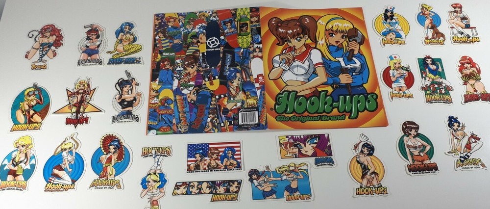 Hook Ups HUGE sticker lot with hook ups folder