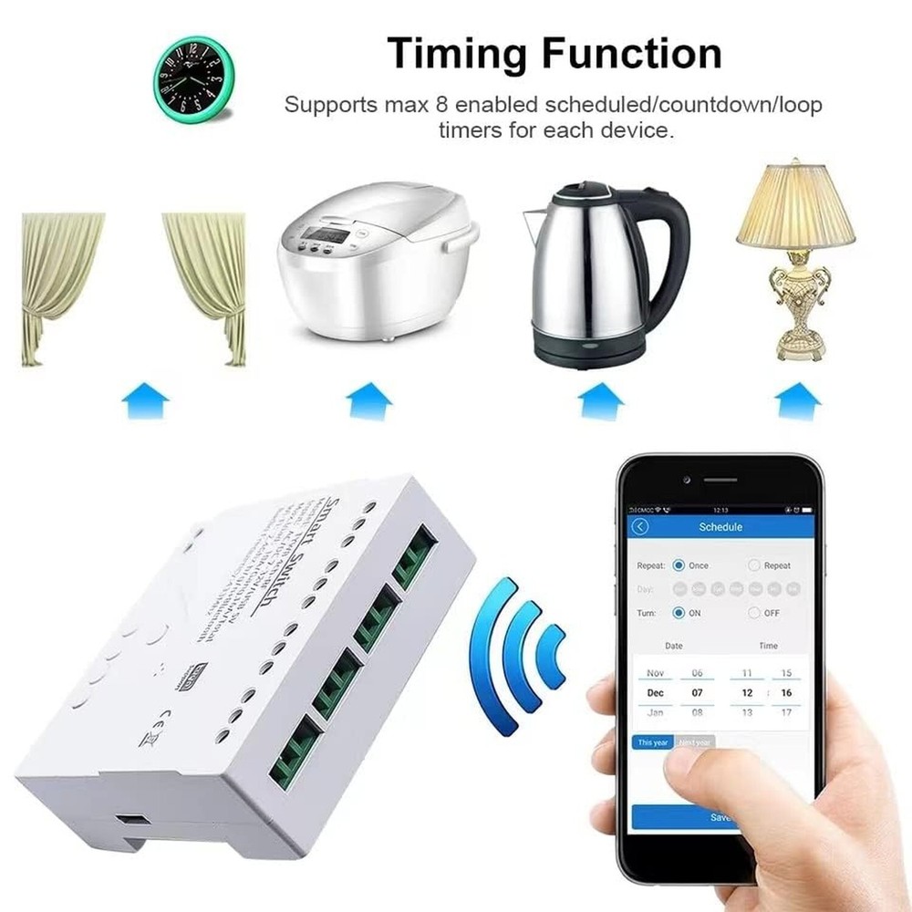 4CH Wireless Relay Module | Smart Home Control | Remote Switch | Self-Locking...