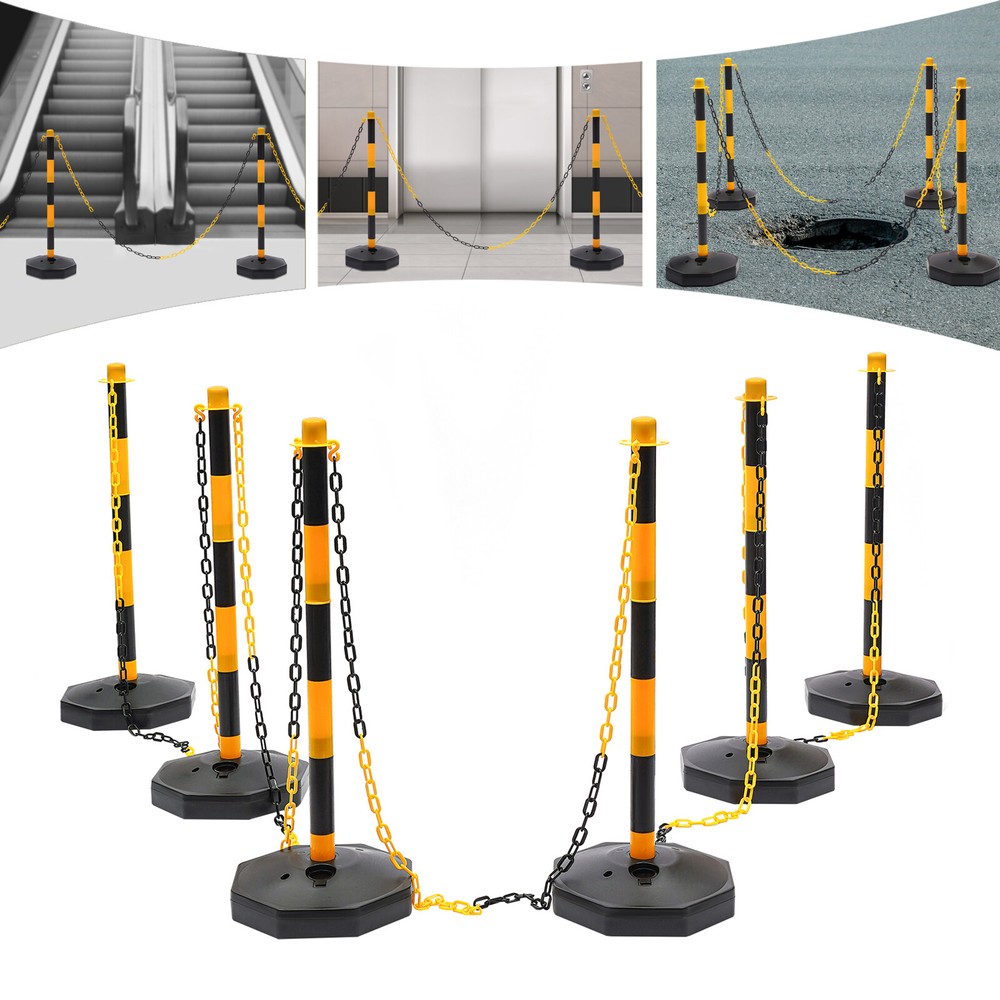 Traffic Delineator Post Cone Plastic Stanchion Post Set Crowd Control Stands