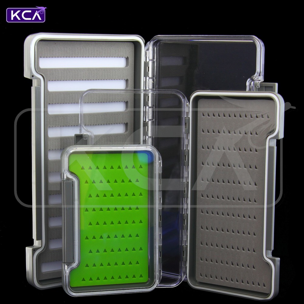 KCA Slim Fly Box, Waterproof, Clear Lid, 3 Sizes, 3 Inserts
