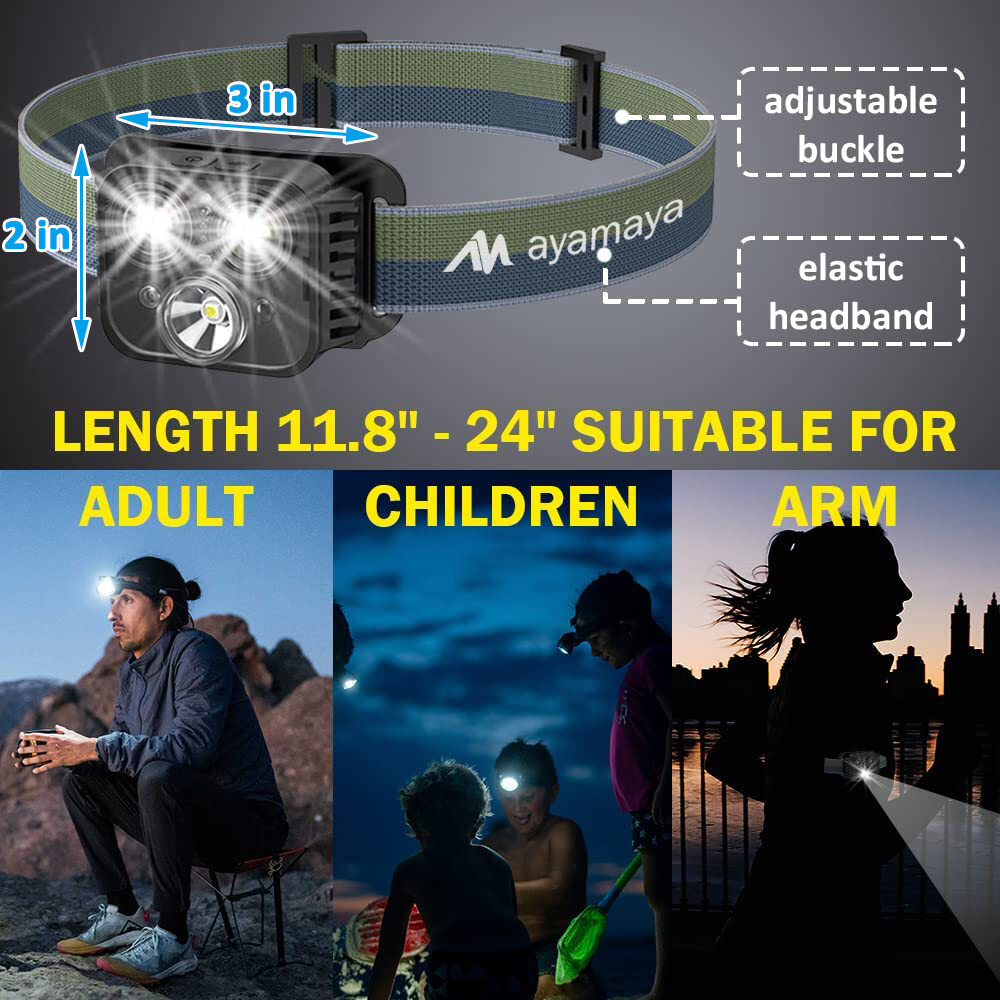 LED Headlamp Waterproof USB Rechargeable Headlight Flashlight Head Torch Lamp