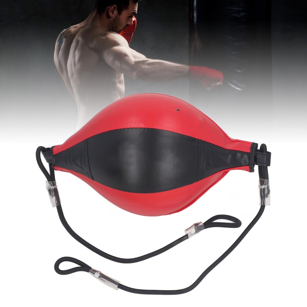 Double End Punching Bag PU Leather Boxing Reflex Ball Training Adjustable