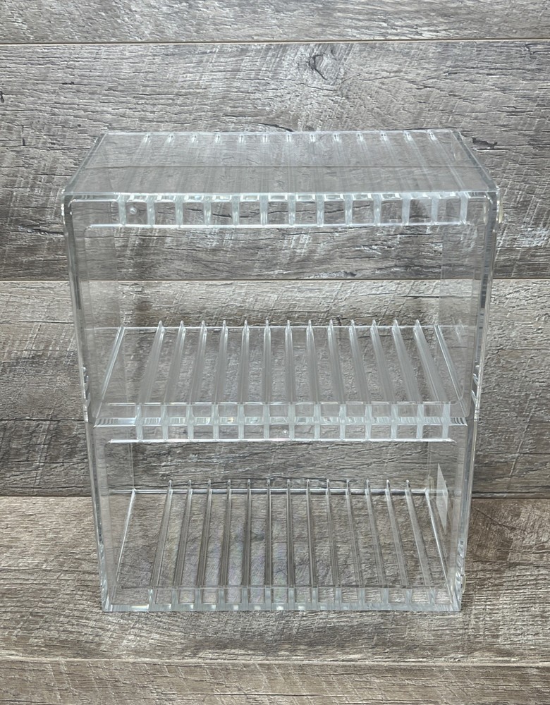 Vintage 1993 Stackable Clear Plastic CD Organizer 30 Disk Case Holder Rack Tray