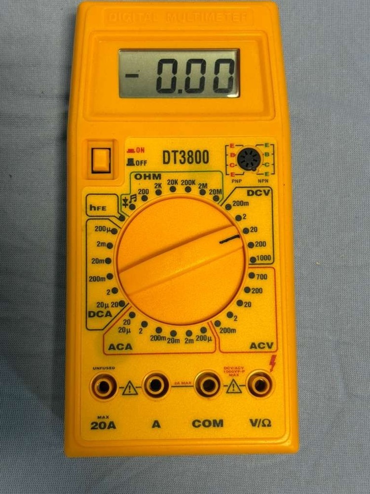 Digital Multimeter Model DT3800G w/ Case, Manual & Test Leads