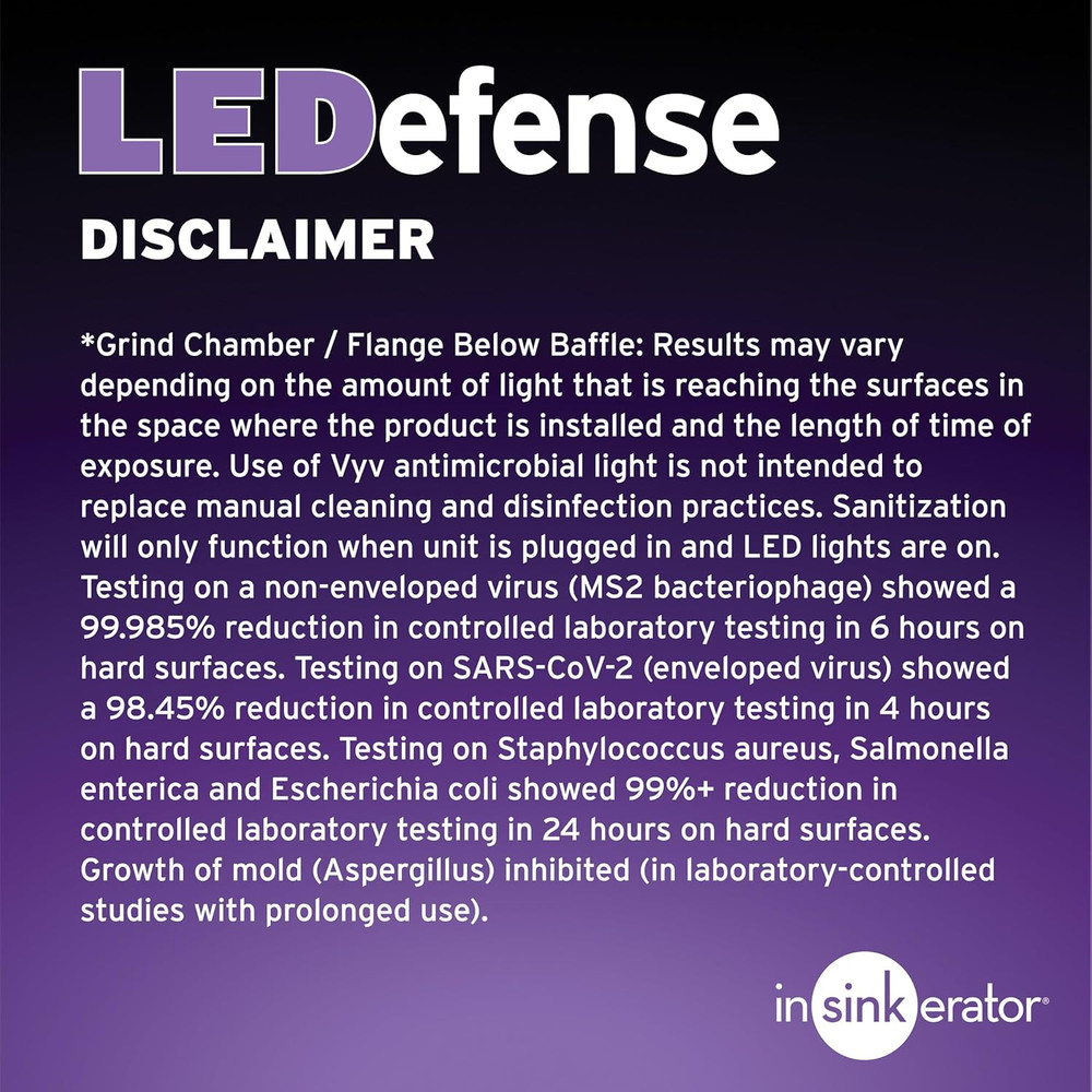 Ledefense Garbage Disposal Flange, Antimicrobial LED Accessory for Garbage Disp