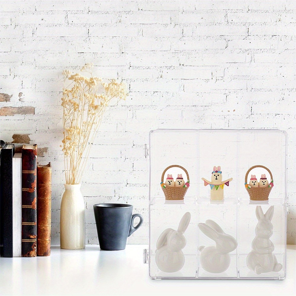 1pc Acrylic Minifigure Display Case 2 Layers 6 Grid Clear Action Figures Display