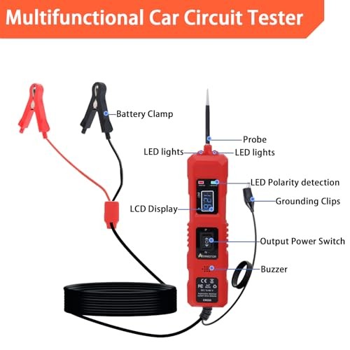 Multifunctional Car Circuit Tester Component Activation Electrical Tester 6 Red