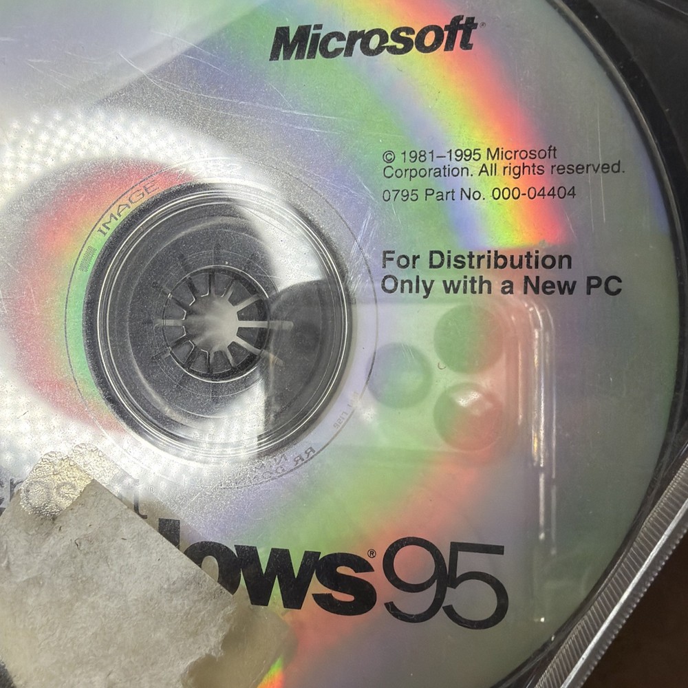Microsoft Windows 95 Original Install CD-ROM, COA/Product Key & User Guide Used