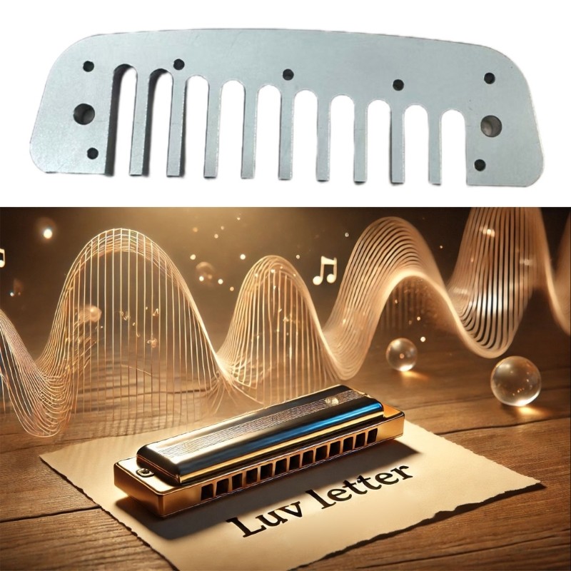 Multifunitonal Tuned Harmonica 10 Holes Compact Size Metal Texture for Performer