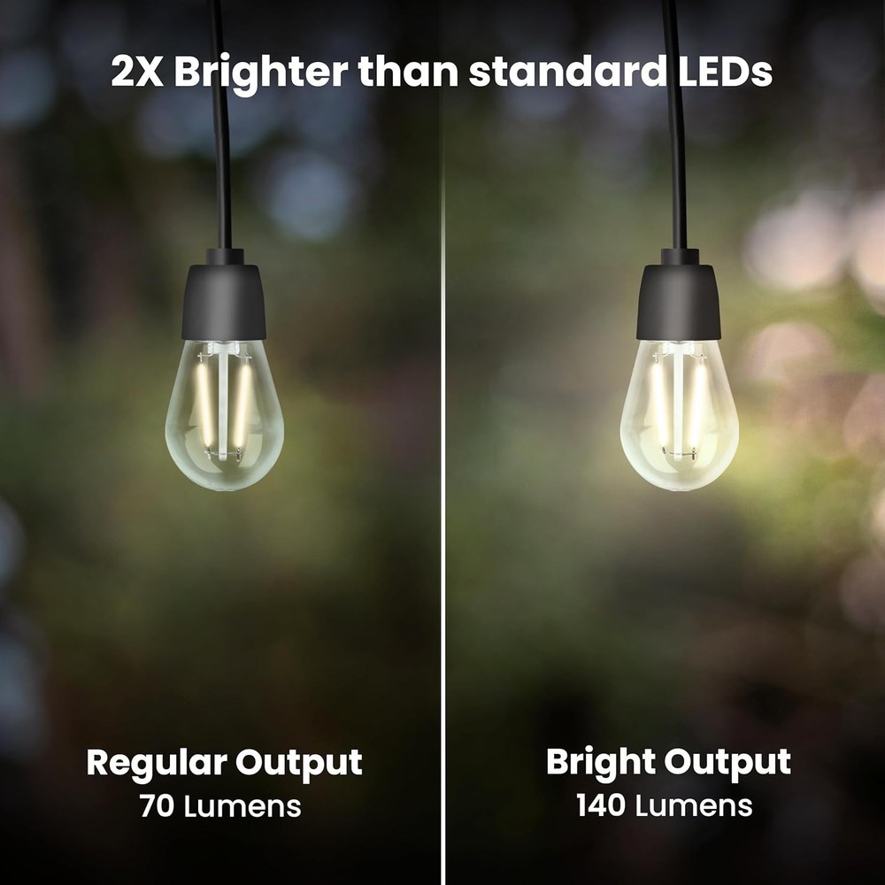 Waterproof S14 LED Light Bulbs Outdoor String Lights Replacement E26 Base 12Pack