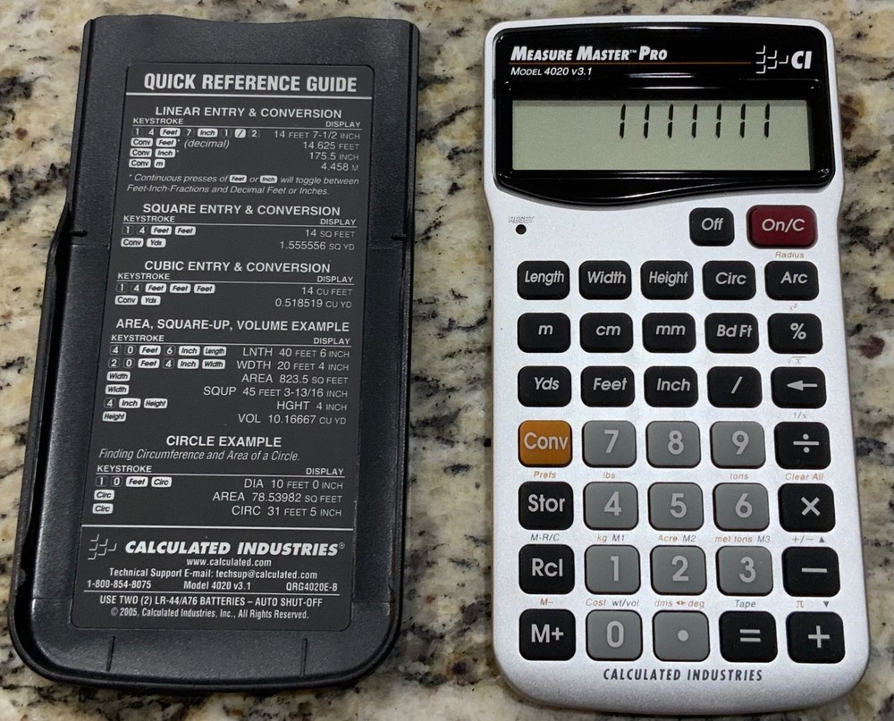 Measure Master Pro Calculator Model 4020 By Calculated Industries