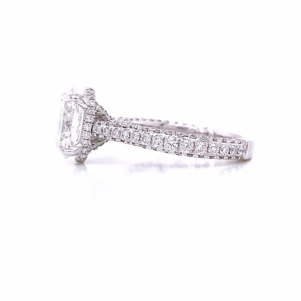 3 ct. Off-White Oval Cut lab created diamond Engagement ring -Certified