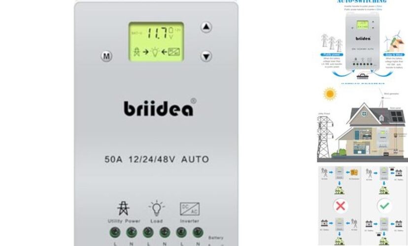 Automatic Transfer Switch,  50A 5500 Watt ATS Dual Power Controller for White