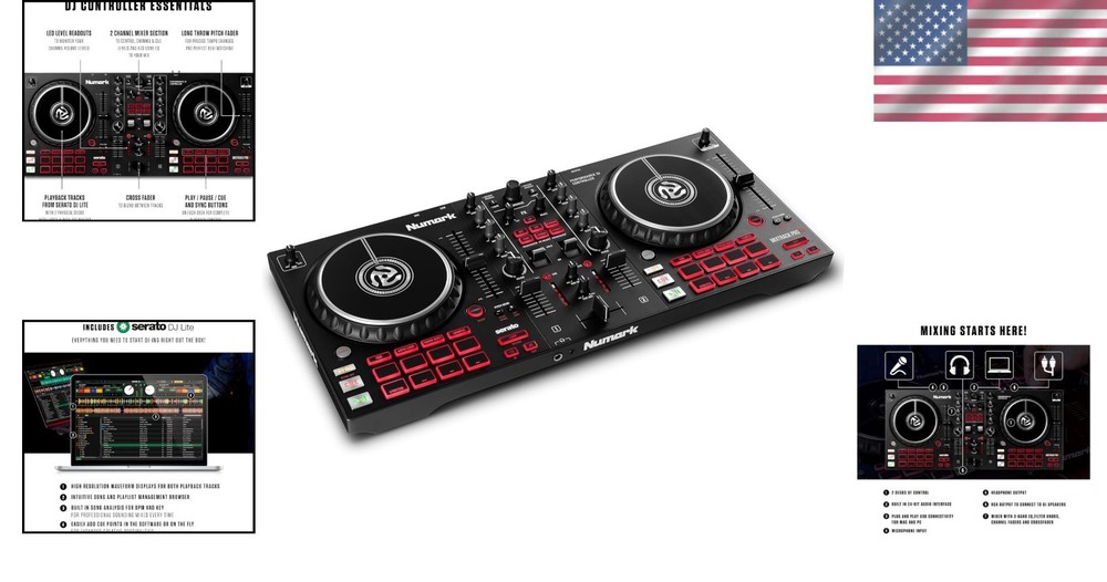 Professional 2 Deck Serato DJ Controller with Built-In Effects & Audio Interface