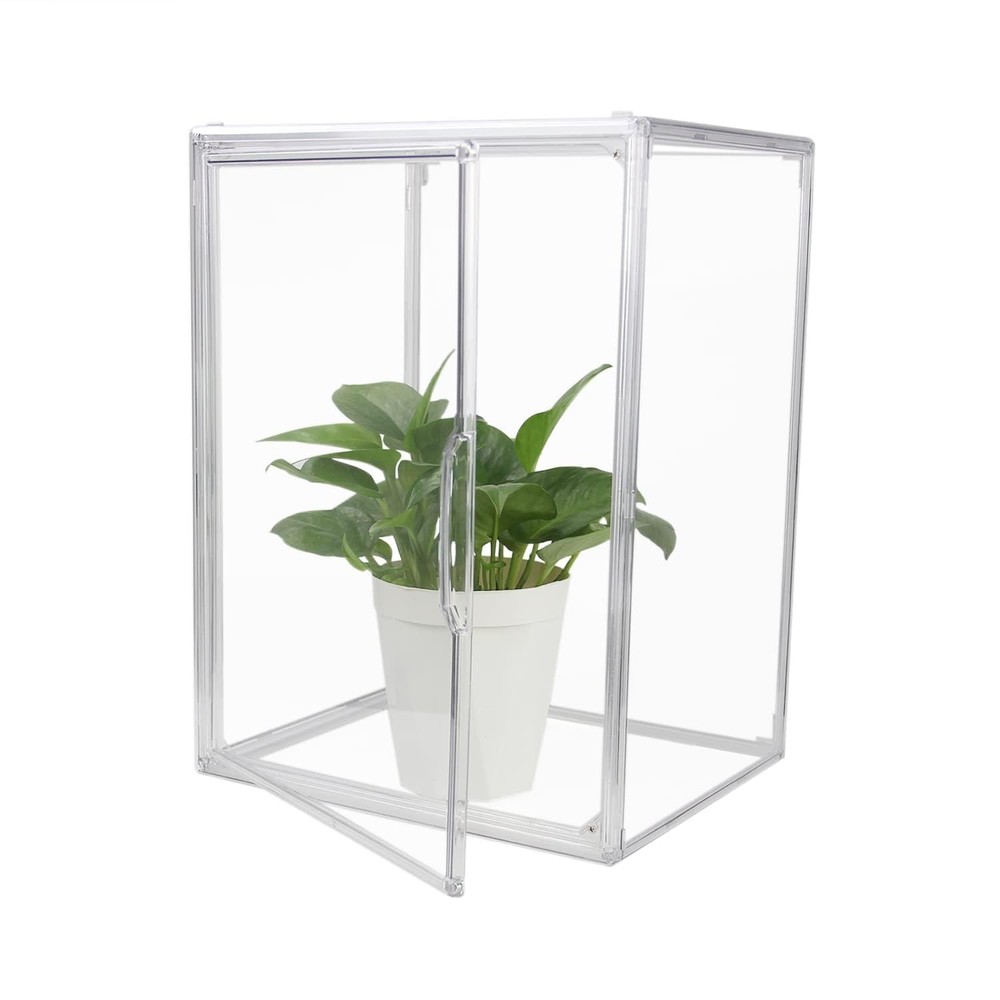 GUDEMAY Clear Stackable Plastic Storage Bins with Lid, L, Transparent -1 Pack