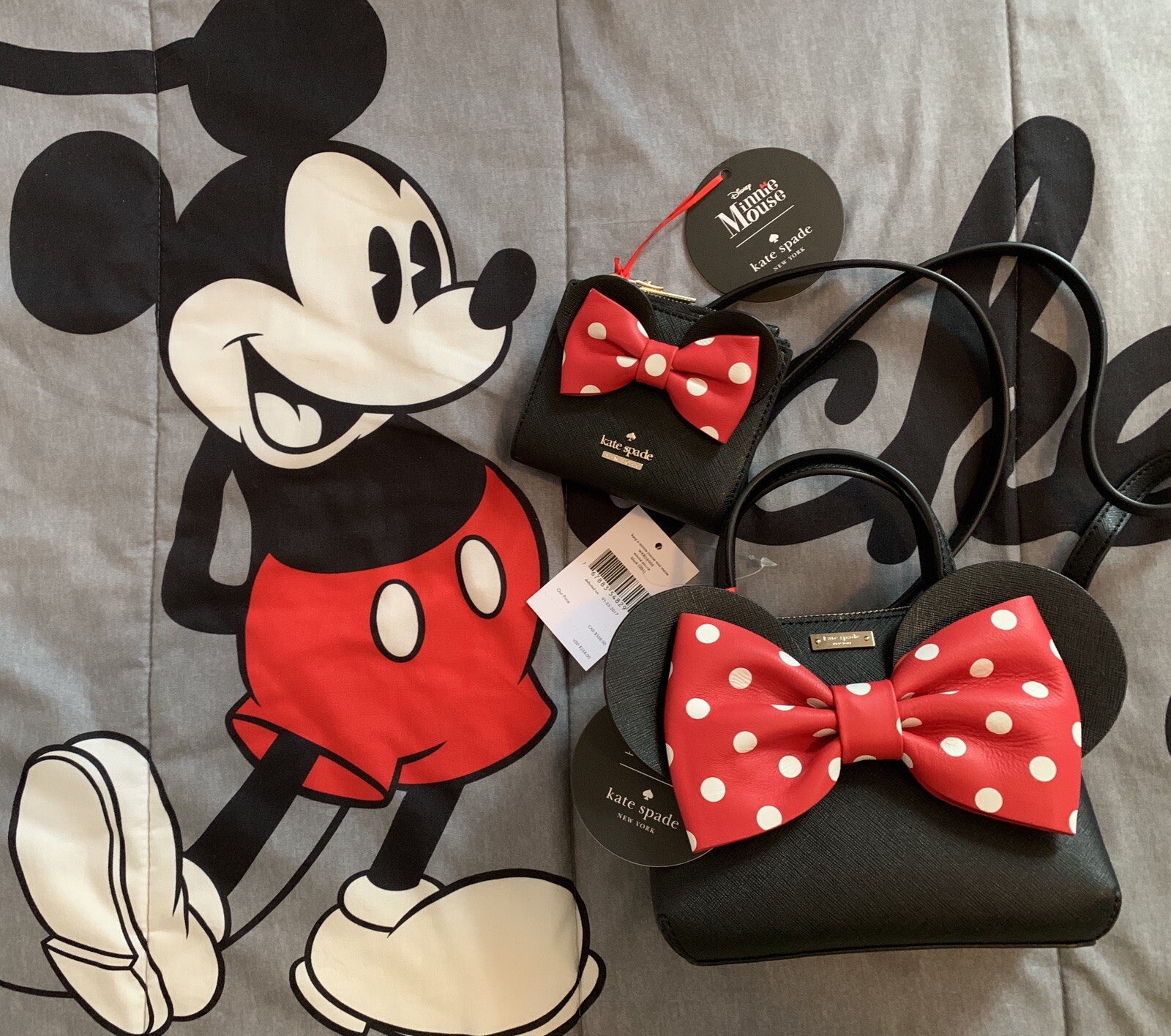 KATE SPADE DISNEY MINNIE MOUSE MINI MAISE CROSSBODY & ADALYN BIFOLD WALLET NWT