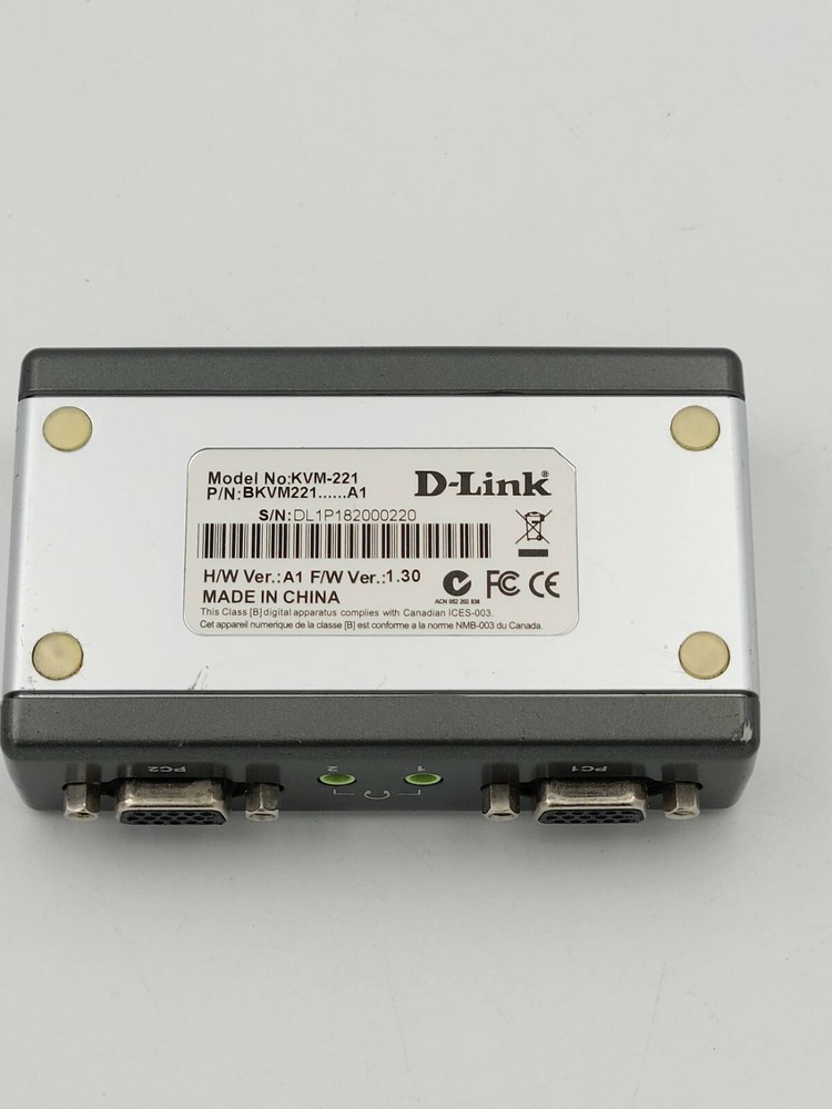 D-Link KVM (KVM221) 2-Ports External KVM / audio switch USB