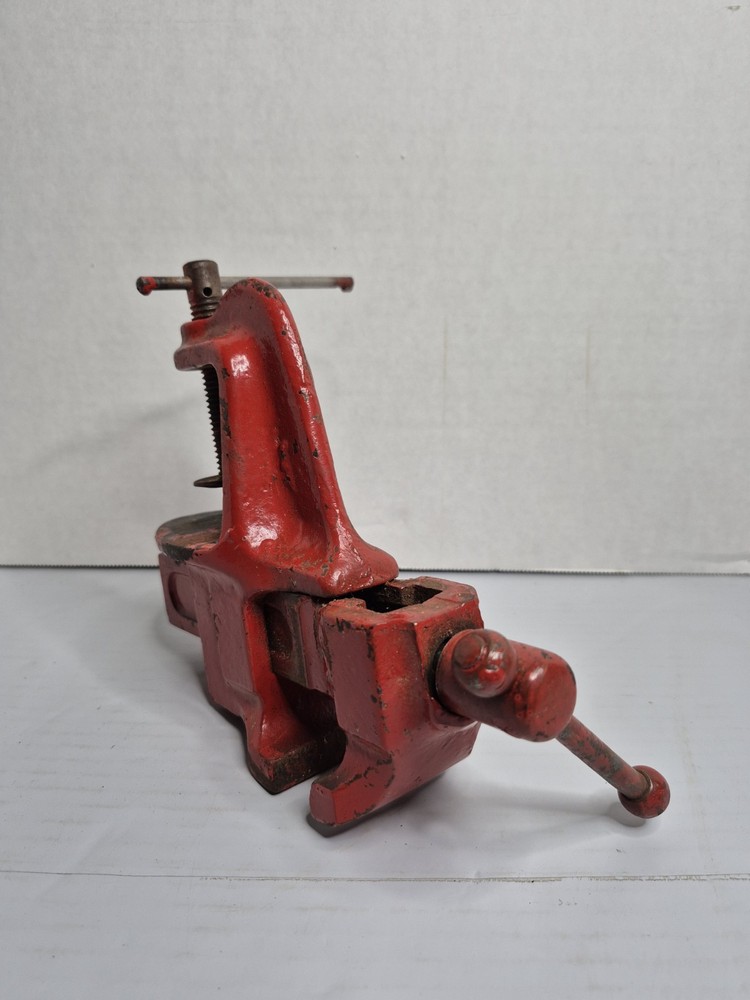 Vintage Red Bench Table Vise 8"×6" Working Condition
