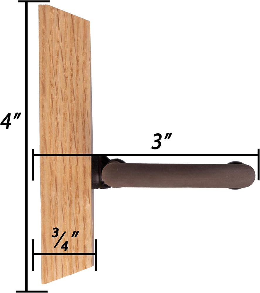 Dulcimer Hanger Wall Mount Hanger by CC01D-O Solid Oak Hardwood Block