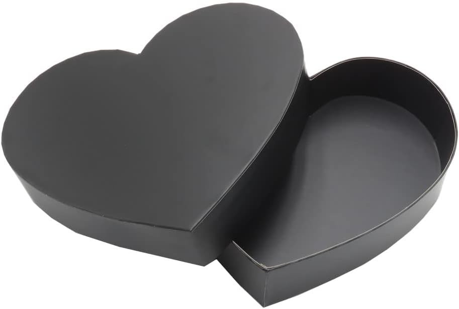 WENPACK Empty Heart Shaped Gift Box Strawberry Packaging (Black)