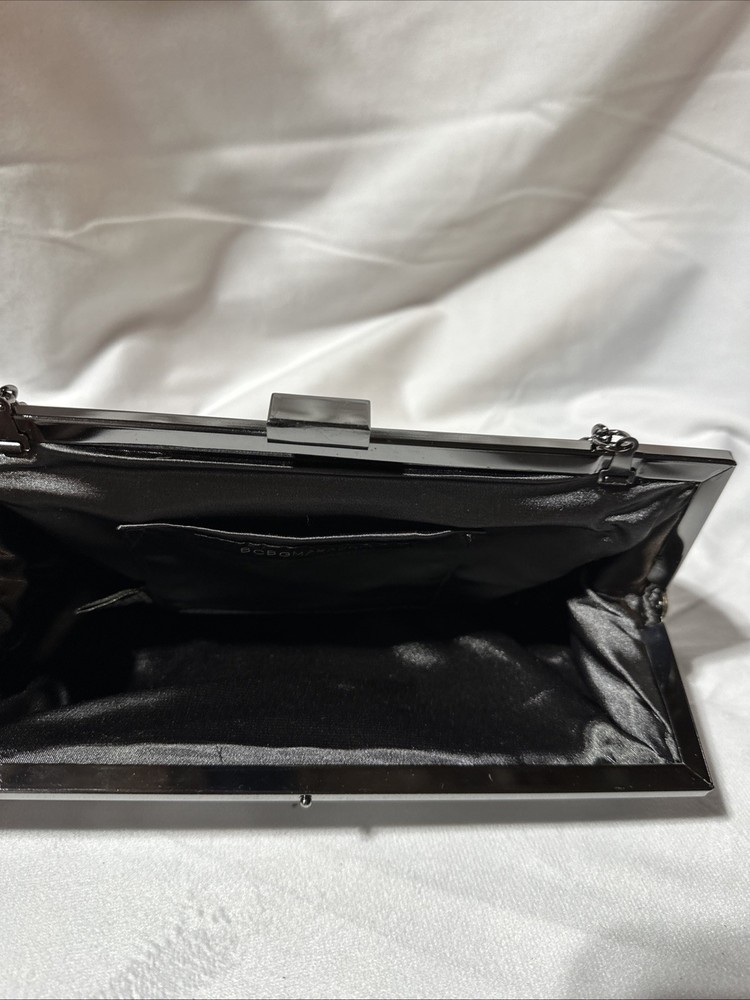 BCBG Maxazria Rhinestone Beaded Clutch With Chain Strap