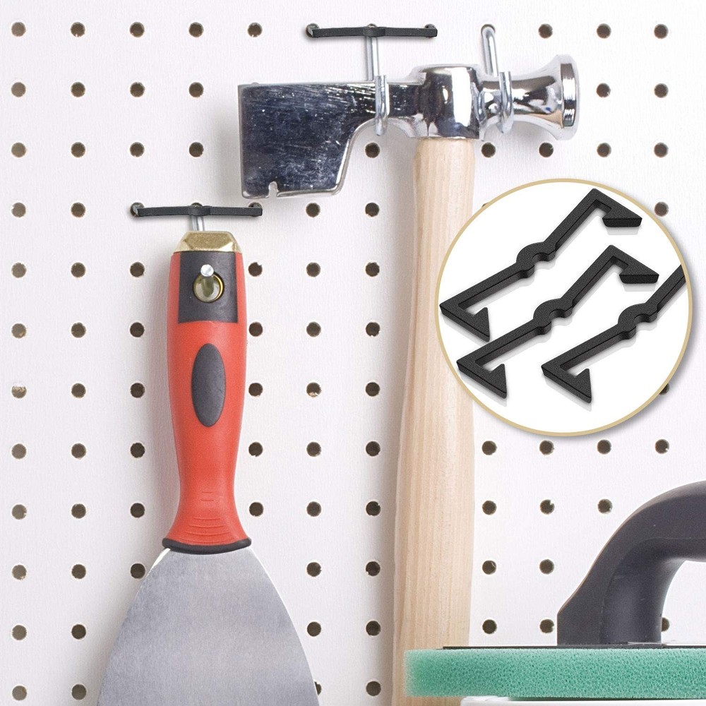 Pegboard Hook Locks Black Plastic Peg Clip Retainers Fixer Board