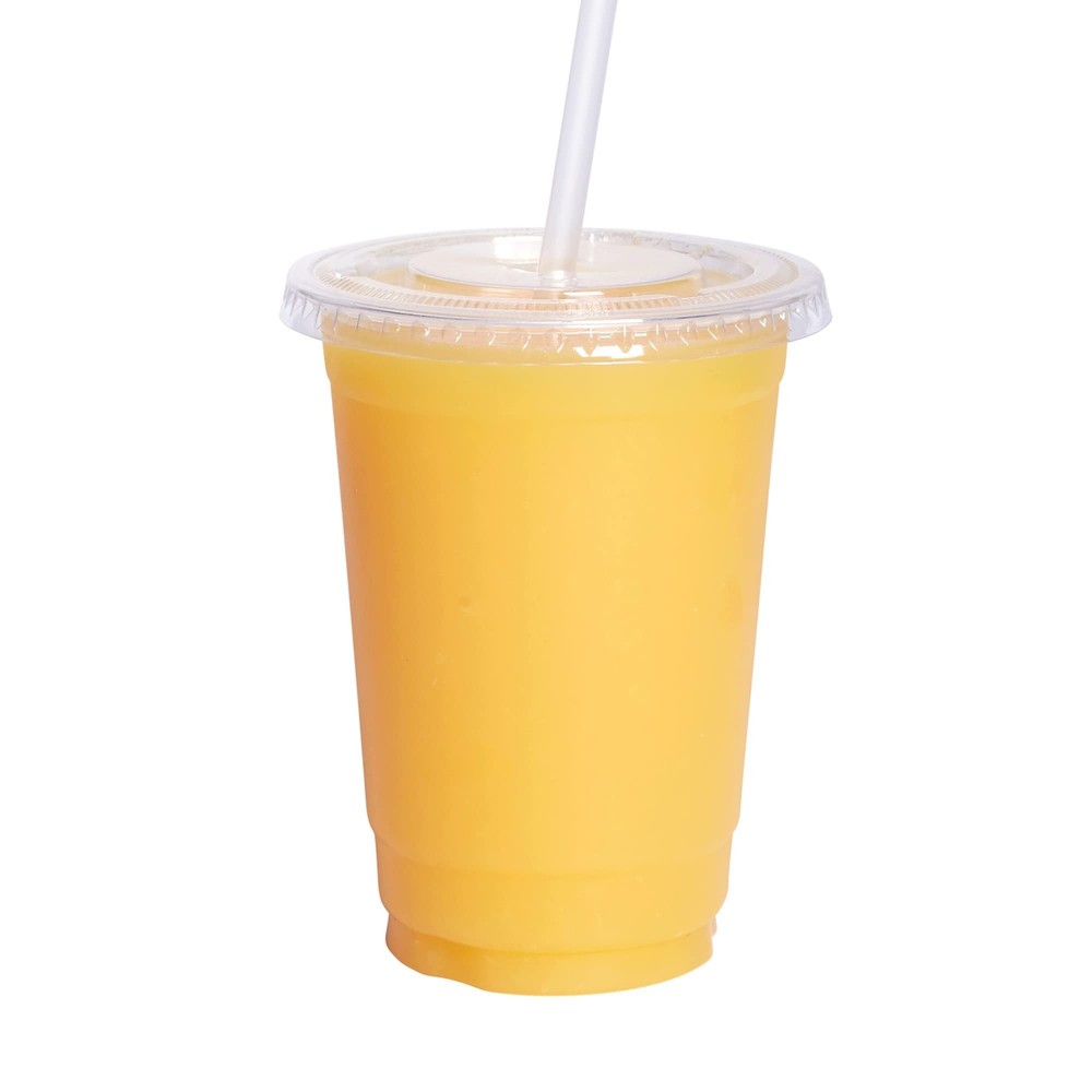 Comfy Package [10 oz. - 100 Sets] Clear Plastic Cups With Flat Lids… 10 oz.