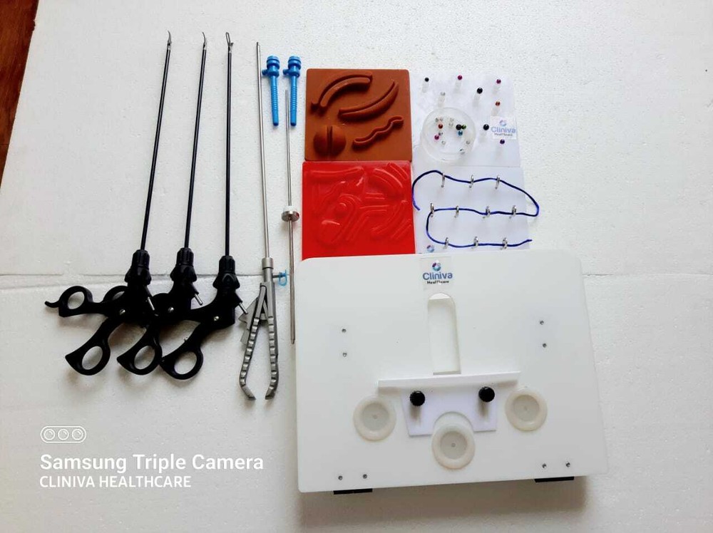 Laparoscopic Training Box Virtual Endo Trainer Foldable In Carry Instruments Set