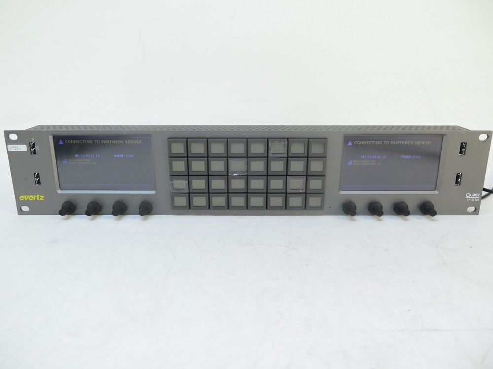 Evertz CP-2232E Advanced System Control Panel, 2RU, Two Touchscreens, 32 Button