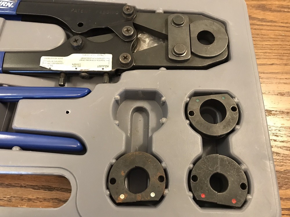 ZURN QCRTMH MULTI-HEAD CRIMP TOOL KIT COMPONENTS, FACTORY CASE