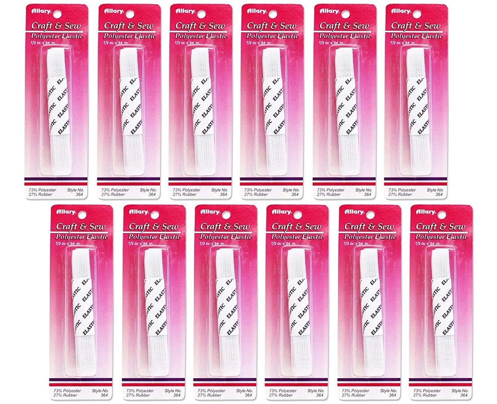 Allary 364 - 1/2" x 54" Polyester Elastic - Multipacks