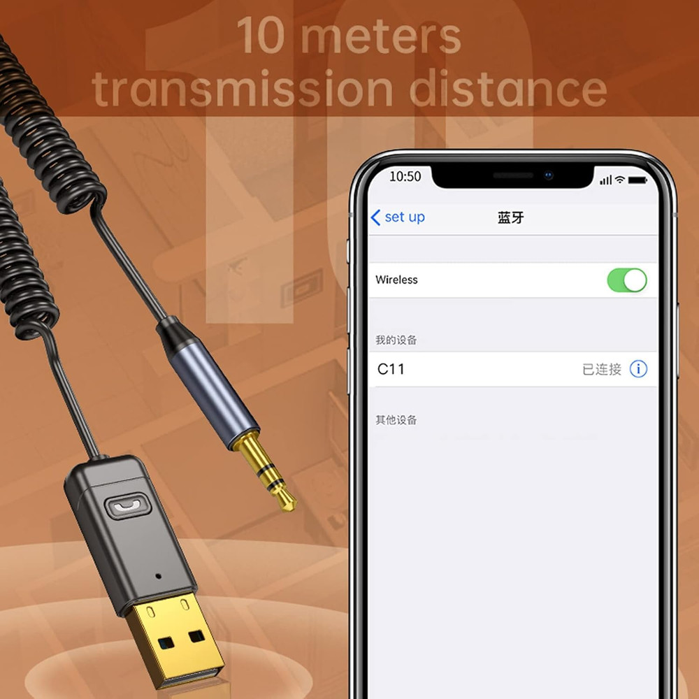 Wireless USB Bluetooth 5.0 Audio Transmitter Receiver AUX Adapter For TV Car Lot