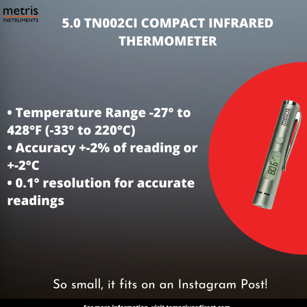 Metris Instruments Mini Infrared Thermometer Digital Compact Model TN002PC