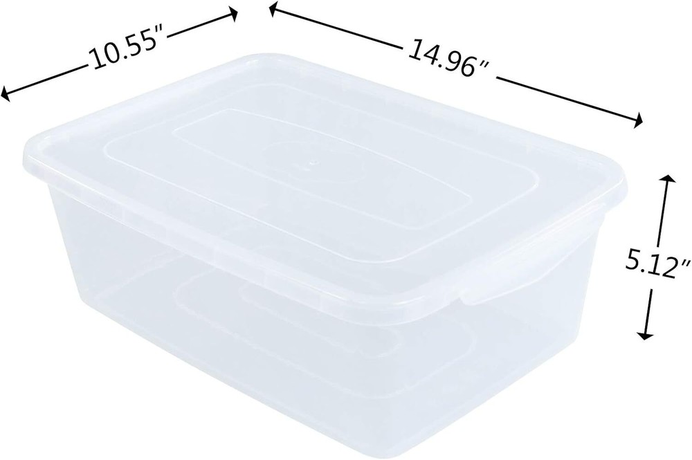 14-Quart Clear Storage Box with Lid Plastic Locking Box/Container